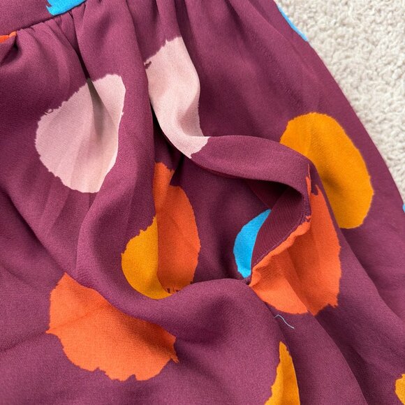 Modcloth Skirt Women 1X Maroon Polka Dot Swing Retro Rockabilly 1950s Pockets - Picture 9 of 9